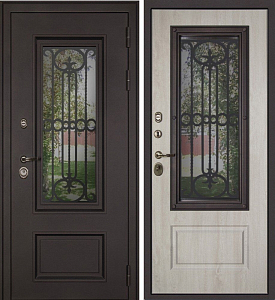 Товар Дверь Аляска с Окном и Лазерной Резкой Терморазрыв DIS007259