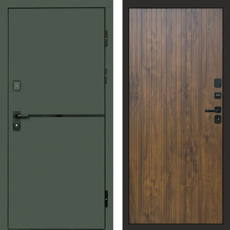 Фото Дверь Термо-Доор Тренд Грин(черная фурнитура) (квартира) DIS007546